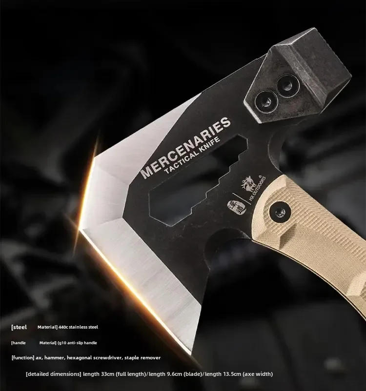 Description Picture 2 of item2025 HX Tactical Engineer Axe Rescue Camp Artillery Fire Rescue Axe Hammer survival firefighter camping supplies axe tomahawk