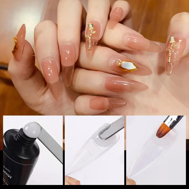 Description Picture 5 of item100pcs Pointy Quick Extension Building False Nail Tips Mold Form Transparent Acrylic Fake Nails Art UV Gel Manicure Tools