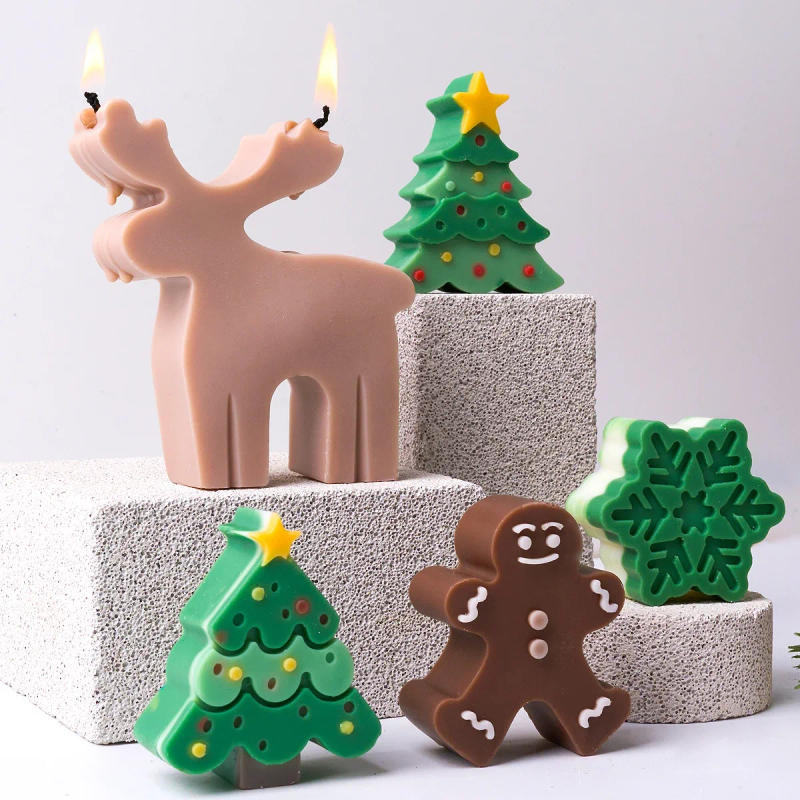 Description Picture 2 of itemChristmas Tree Silicone Candle Mold DIY Handmade Snowflake Elk Scented Candles Soap Molds Plaster Resin Craft Making Home Decor