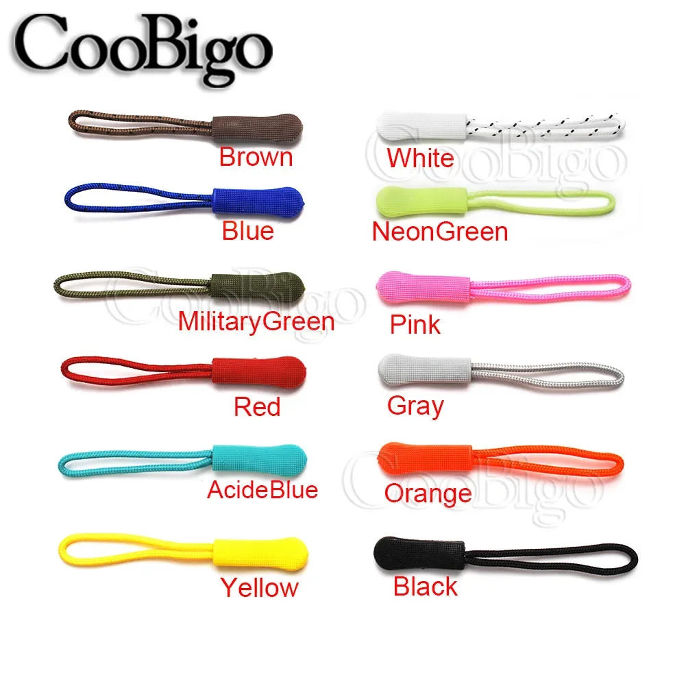 Description Picture 3 of item10pcs Zipper Pull Zip Puller Rope Slider Cord Fastener Strap Closures for Clothes Bag Wallet Sewing Accessories Haberdashery