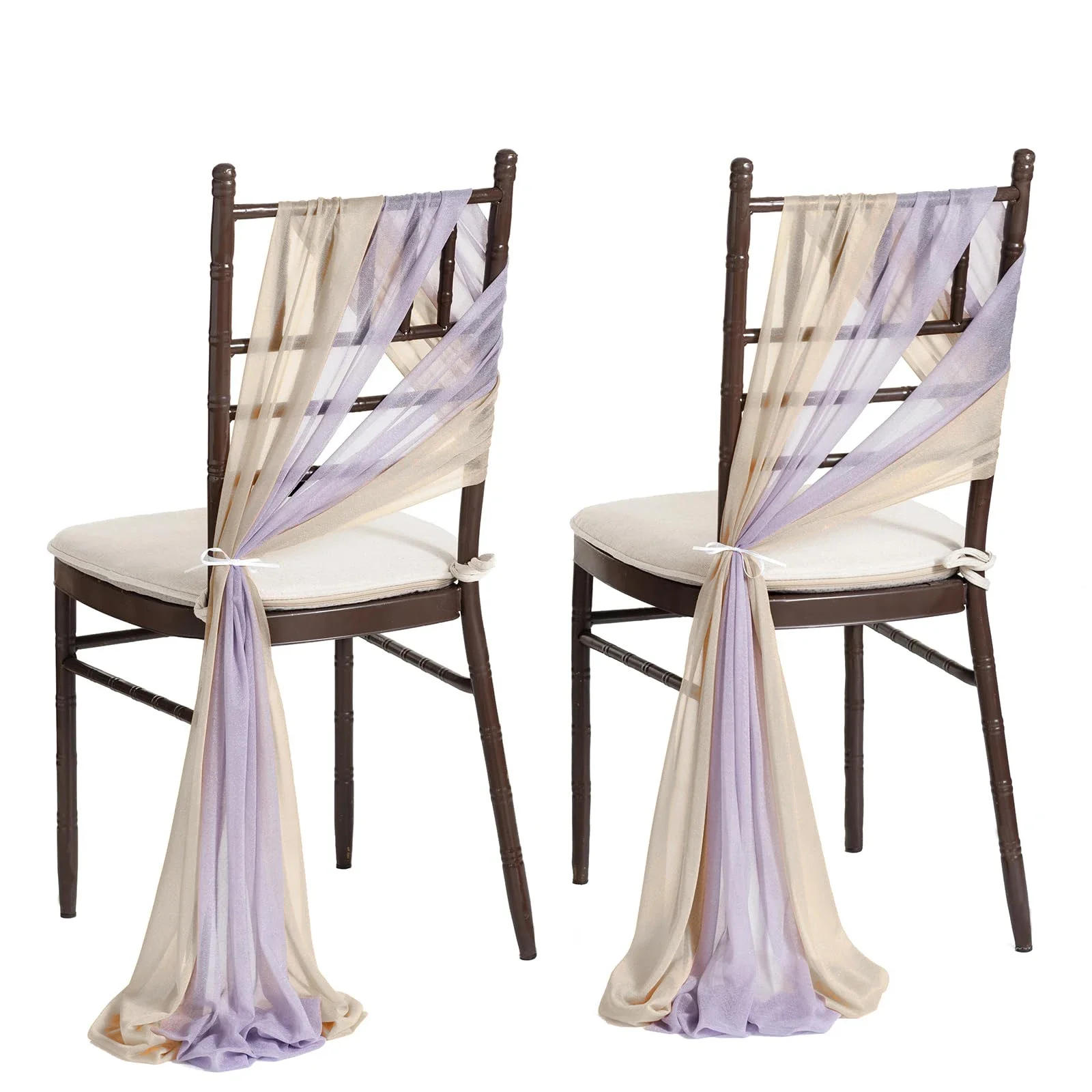 Description Picture 3 of item10/50Pcs 17x250cm sage green Chiffon Chair Sashes 12 Set Sash Wedding Chair Covers Ribbon Wedding Party Aisle Chair Decor