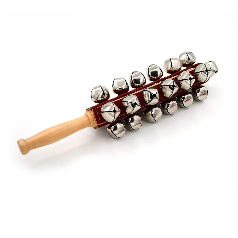 Description Picture 2 of itemHand Jingle Bells Hand Sleigh Bells Wooden Shaker Jingle Bells Stick Musical Percussion Instrument Bells For Musical Instruments