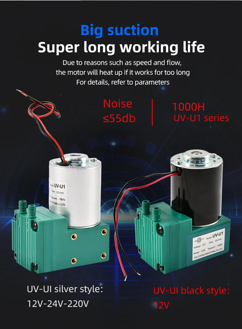 Description Picture 6 of itemDC Vacuum Pump Large Suction Of Diaphragm Pump Small Straight Way Pump UV-U1