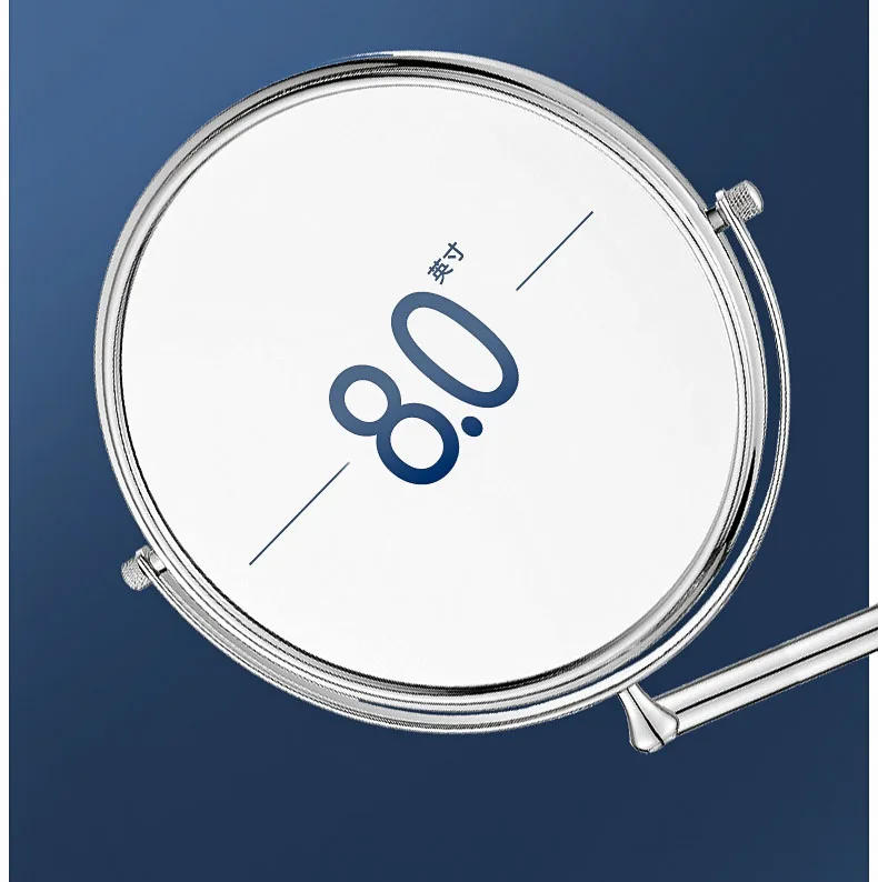 Description Picture 4 of itemMetal Folding Makeup Mirror Wall Mounted Bathroom Decoration Stainless Steel Telescopic Rotating HD Mirror Bathroom Accessories