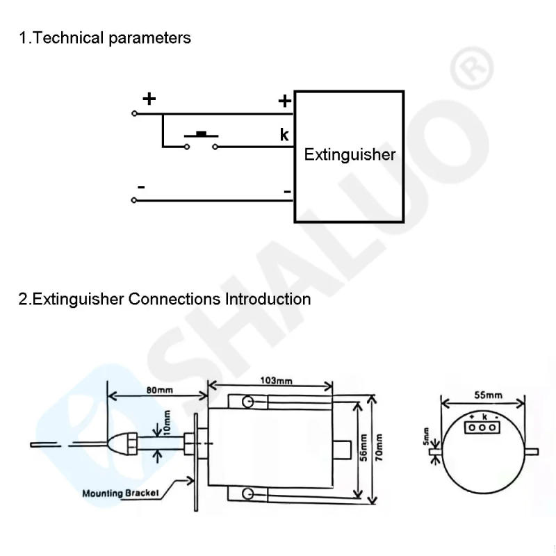 Description Picture 3 of itemDC 12V 24V Diesel Generator Stop Solenoid Valve Engine Flameout Device Off Valve Extinguisher Normal Close Open XHQ-PTG  XHQ-FZ
