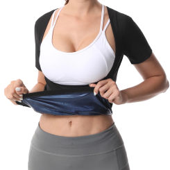 Women's Sauna Tank Top Short Sleeve Sauna Sports Tank Top Sauna Set Shaping Training Tank Top Short Sleeve Shirt Top Blue