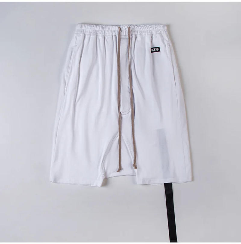 Description Picture 4 of itemHKSH Summer Spring Men's Tide Streetwear Letter Ribbon Shorts Half Length Pants Chic Cotton Fashion Punk Capris Darkwear HK2028