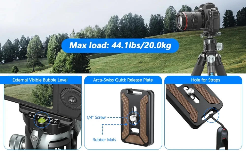 Description Picture 4 of itemWEYLLAN Carbon Fiber Heavy Duty Tripod 69'' Professional Tripod 29mm Leg with DSLR Tripod Ball Head for Digital SLR DSLR Camera