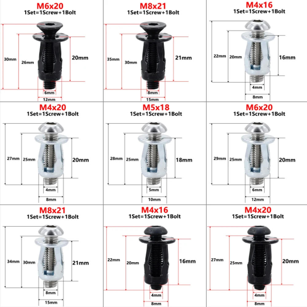 Description Picture 6 of item20/30Set Petal Shape Jack Nuts Screw Bolt Kit Rivet Nuts Expansion Metal Rivetnut Panel License Plate Clamp Lock Nut M4 M5 M6 M8