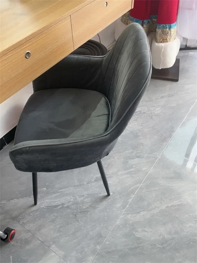 Description Picture 4 of itemSimple Modern Dining Chair for Kitchen Furniture Home Dining Room Chairs Light Luxury Casual Backrest Dressing Manicure Chair