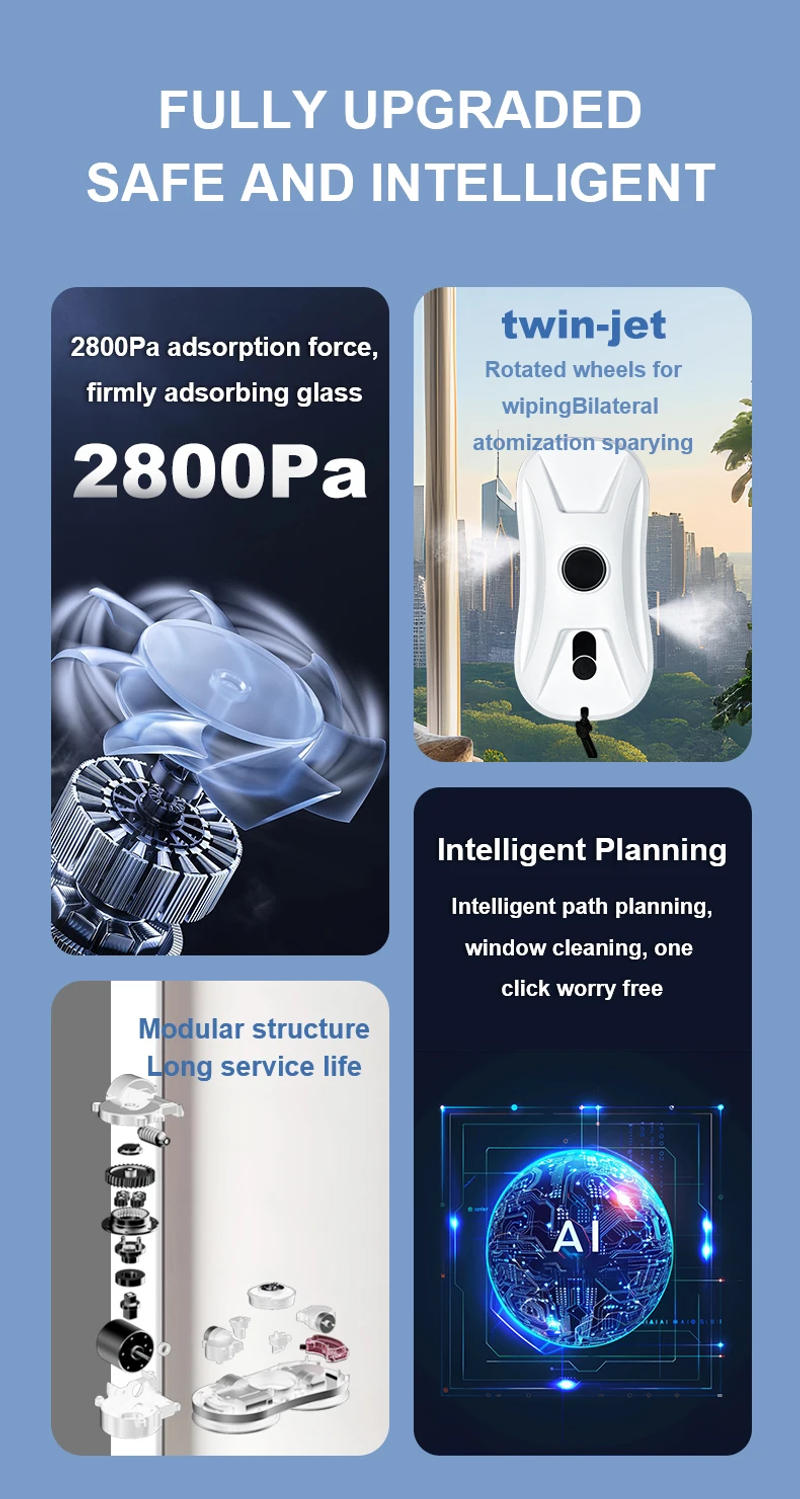 Description Picture 5 of itemWindow Cleaner Robot Smart Water Spray With Automatic Water Spray Function Anti-fall Magnetic Glass Home Smart Cleaning Machine