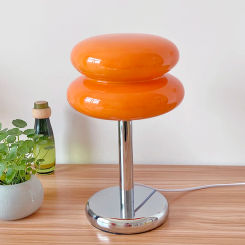 Modern Glass desk Lamp USB Tricolor Dimming&warm Light Plug Living Room Bedroom Ambient Light Bedroom Bedside Table Lamp