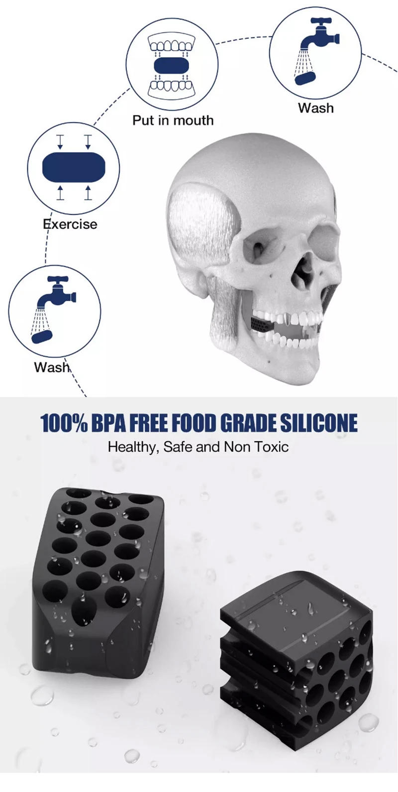 Description Picture 4 of itemSilicone Jaw Exerciser Facial Toner & Jawline Fitness Ball Neck Toning Equipment Facial Beauty Tool Double Chin Exerciser