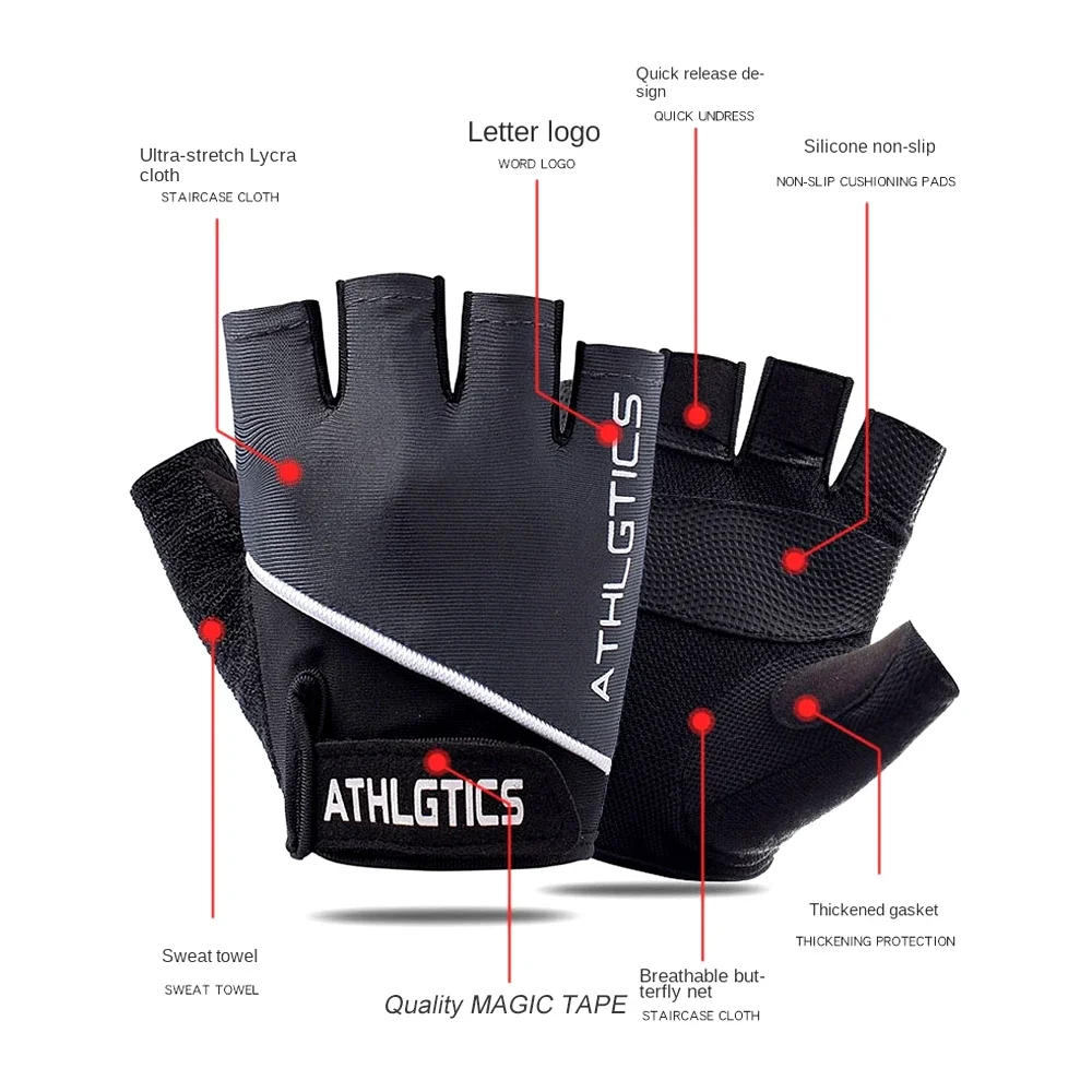 Description Picture 6 of item1 Pair Breathable Workout Gloves, Weight Lifting Gloves for Gym, Cycling, Exercise, Fitness and Training, with Excellent Grip