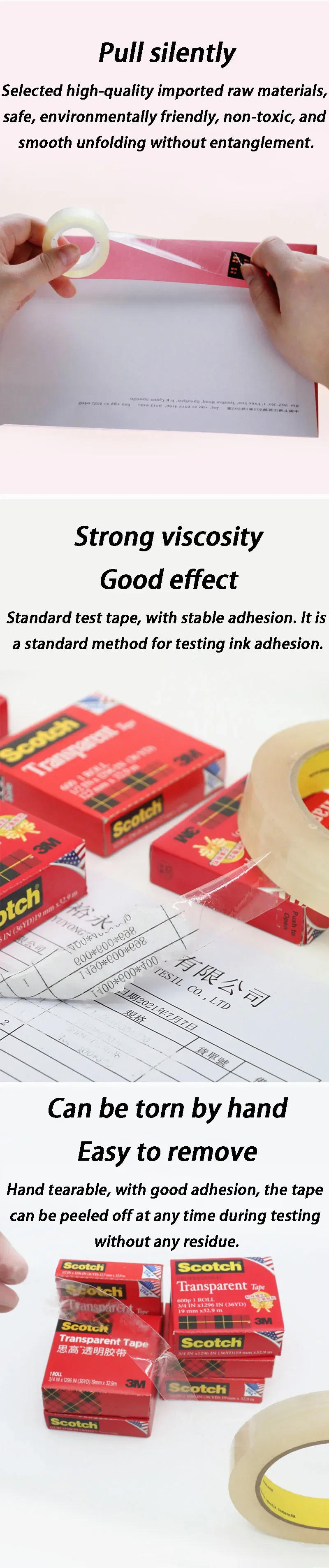 Description Picture 4 of item3M Transparent Tape Long Strong Adhesive Non-marking Waterproof Self-adhesive Multifunctional Household Extra Strong Sealers