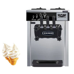 Ice Cream Maker Commercial Three Flavors Freeze Large Capacity Stainless Steel Milk Tea Shop Cold Drink Cone Machine