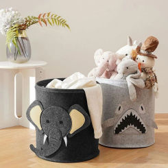 large capacity baby toy storage bucket Felt storage bag Large Laundry Hamper Kid Toys Storage Basket Clothes Organizer