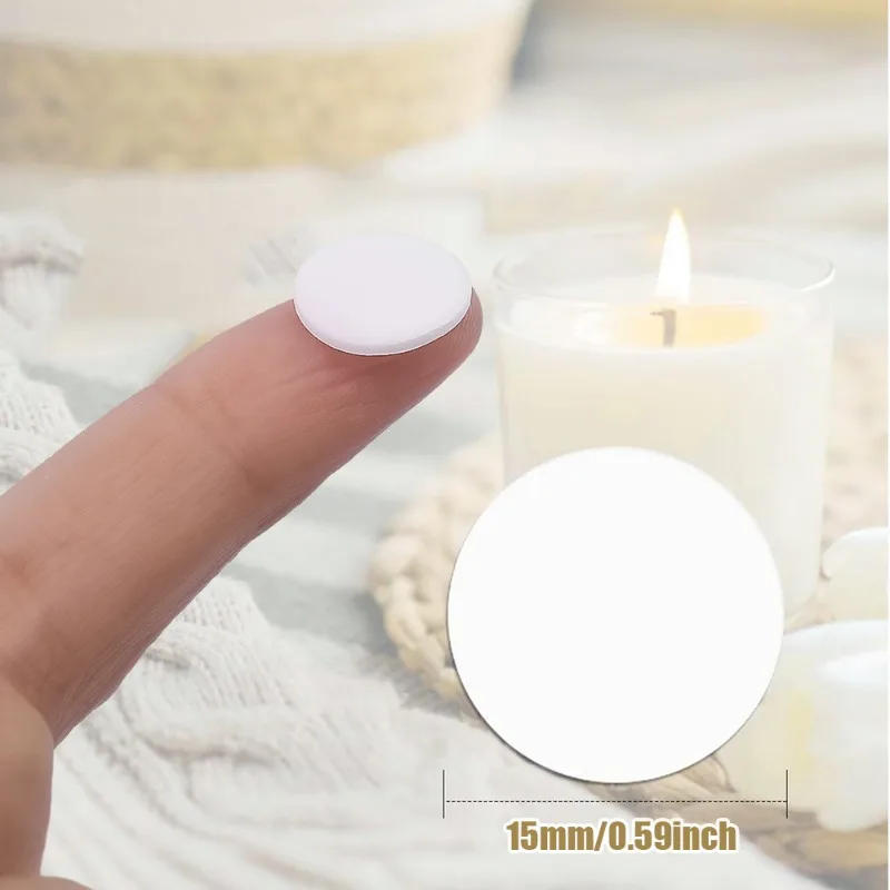 Description Picture 5 of item100/1000PCS Candle Wick Stickers White Foam Double-sided Candle Base Circular Adhesive Tape Heat Resistance DIY Candles Making