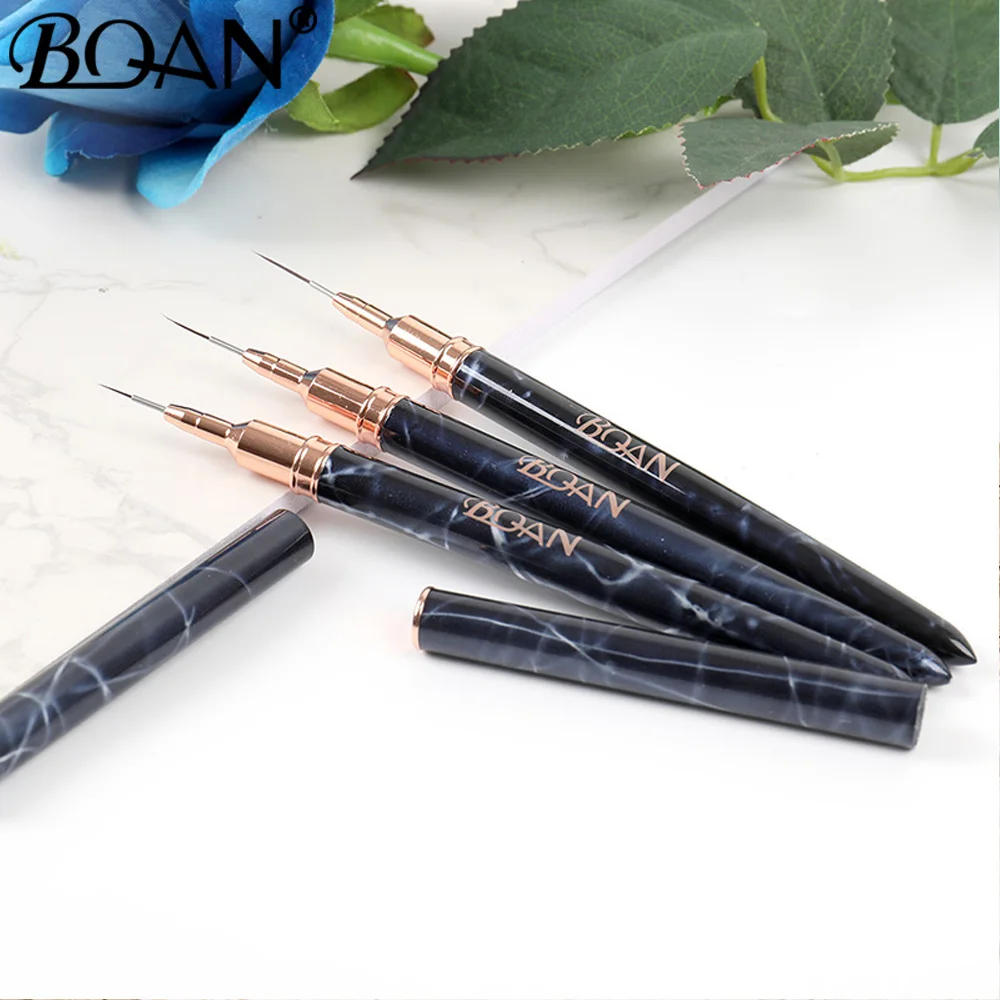 Description Picture 5 of itemBQAN Professional Nail Art Liners Striping Brushes Tool Marble Metal Handle Drawing Detail Painting Blending Liner Nail Brush