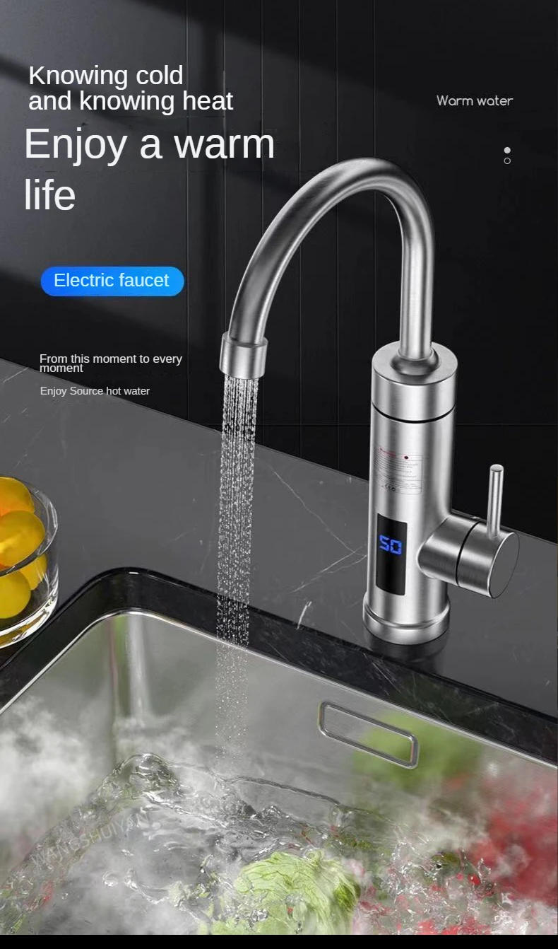 Description Picture 2 of itemElectric Kitchen Water Heater Tap Instant Hot Water Faucet Heater Cold Heating Faucet Tankless Instantaneous Water Heater