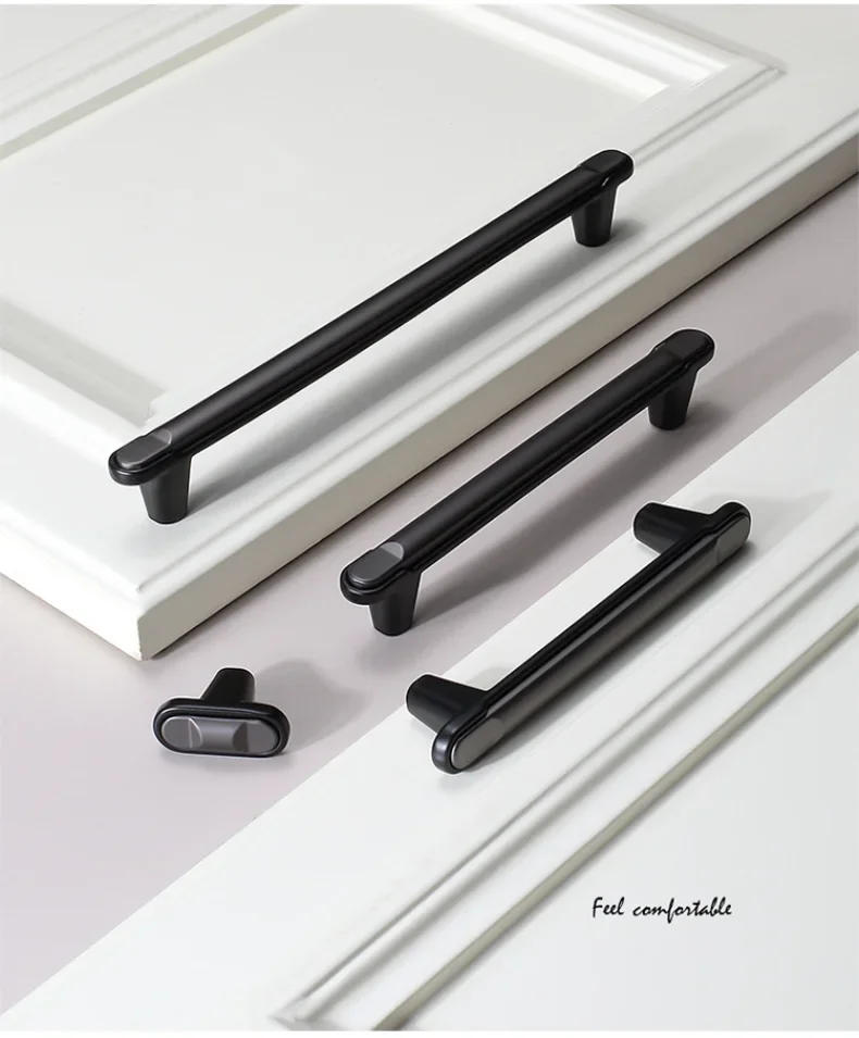 Description Picture 3 of itemModern Gold Black White Kitchen Handle Cabinet Knobs and Handles Fashion Drawer Knobs Pulls Furniture Handle Door Hardware