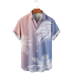 2024 Herrenmode digital bedrucktes Hemd lässig Kurzarm Hawaii bedrucktes Hemd Revers hemd