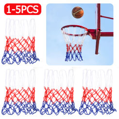 1-5PCS Basketball Net All-Weather Basketball Net Tri-Color Basketball Hoop Net Powered Basketball Hoop Basket Rim Net