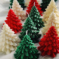 3D Christmas Decor Candle Mold for DIY Scented Candle Resin Plaster Silicone Mould Snowflake Elk Tree Craft Mold Home Decoration