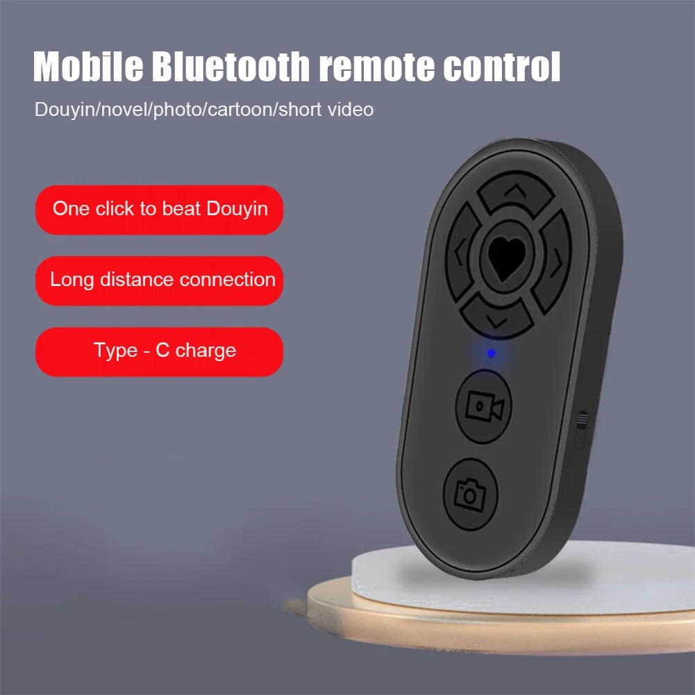 Description Picture 3 of itemRechargeable Bluetooth-compatible Remote Controller 7 Buttons Wireless Mobile Phone Selfie Photo Shutter for Video Page Turner