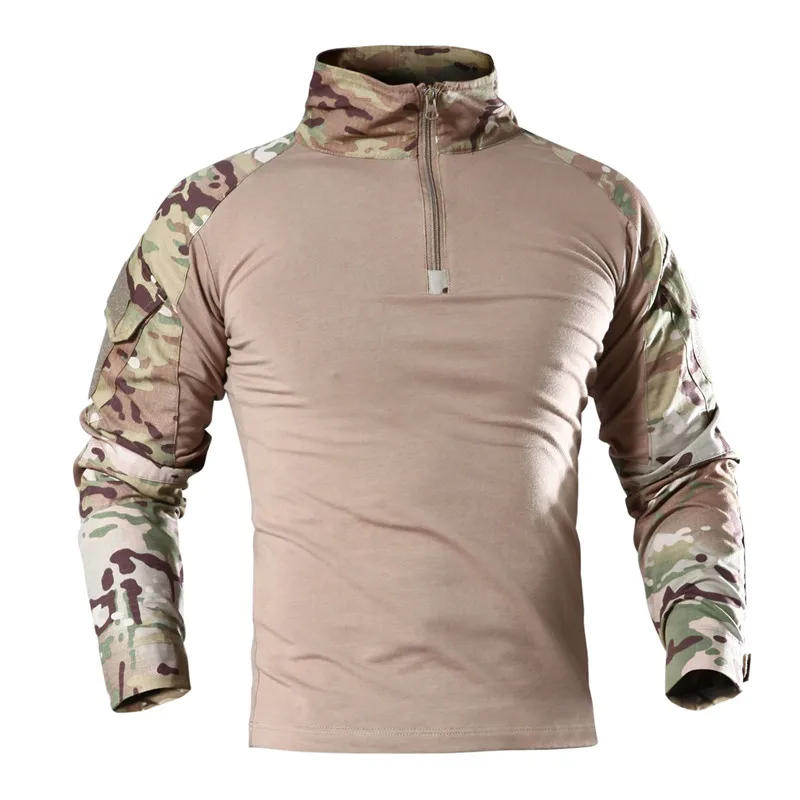 Description Picture 6 of itemCombat Uniform Shirt Camouflage US Asian Size S-3XL Cargo Sport Tops Airsoft Paintball Tactical T-Shirts Hiking
