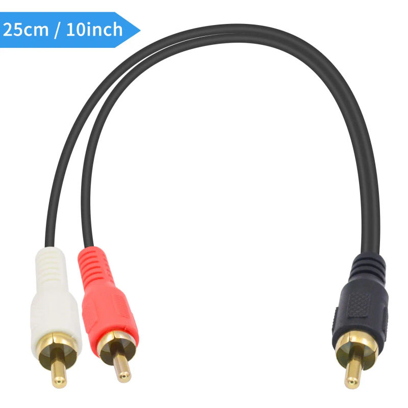 Description Picture 6 of itemRCA Y Splitter Male to Male Stereo Audio Subwoofer Cable Bi-Directional 2RCA to 1RCA Y Adapter Cable - 25cm/10inch