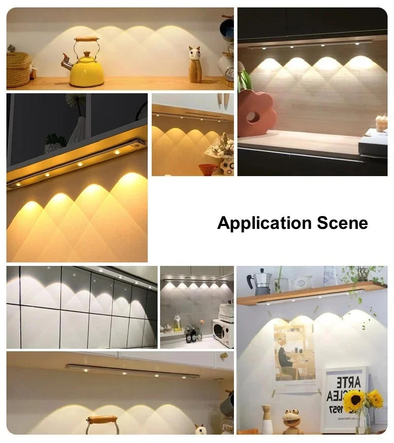 Description Picture 4 of itemWireless LED Under Cabinet Light Bar for Kitchen, Bedroom Aisle PIR Motion Sensor Night Light Rechargeable Portable Light Bar
