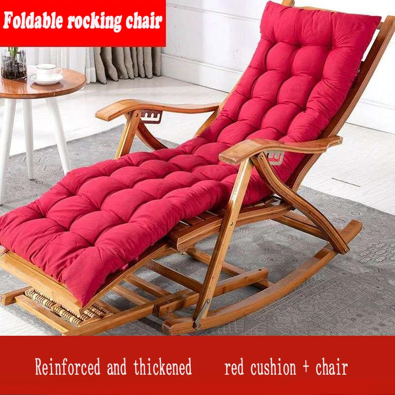 Description Picture 3 of itemRocking chair bamboo recliner backrest foldinglunch break chair balcony lazy leisure home furniture elderly ArmchairFoot massage