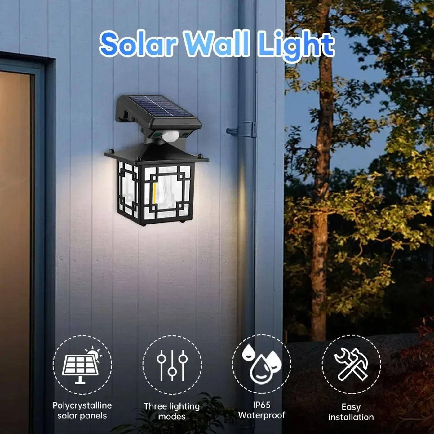 Description Picture 5 of itemMotion Sensor Garden Street Solar Lamp IP65 Waterproof Garden Security Wall Light LED Outdoor Solar Lamp for Yard Patio Pathway