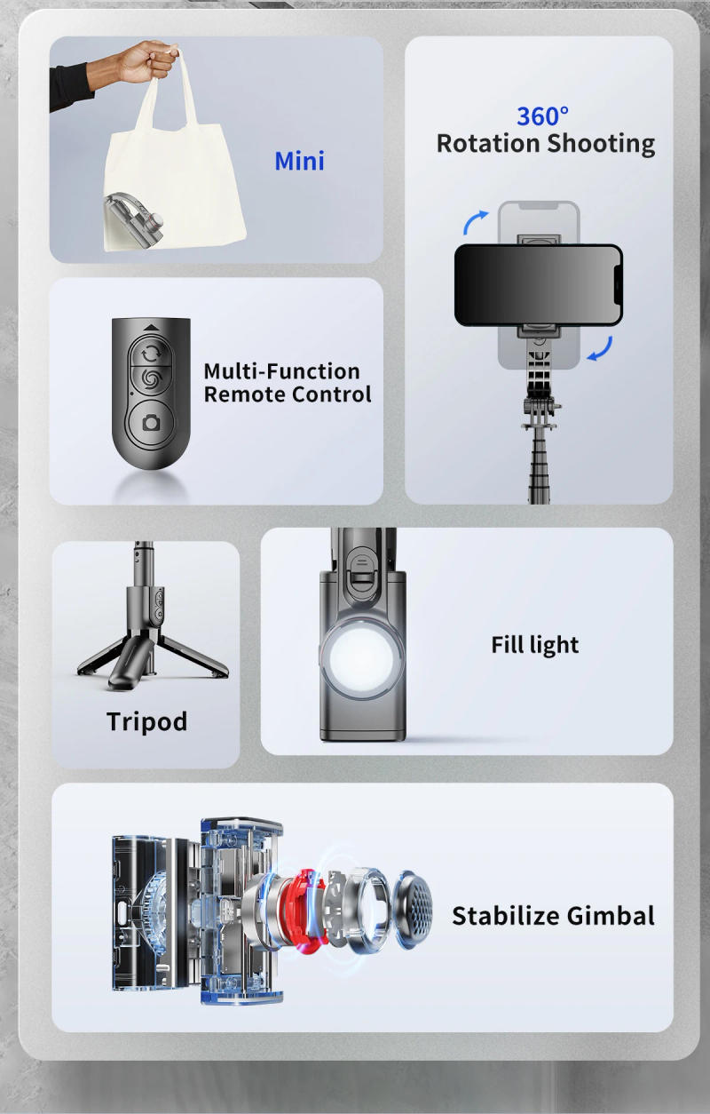 Description Picture 3 of itemAXNEN L18s Mobile Phone Stabilizer Handheld Gimbal for iPhone Android Smartphone Anti-shake Video Record Selfie Stick Tripod