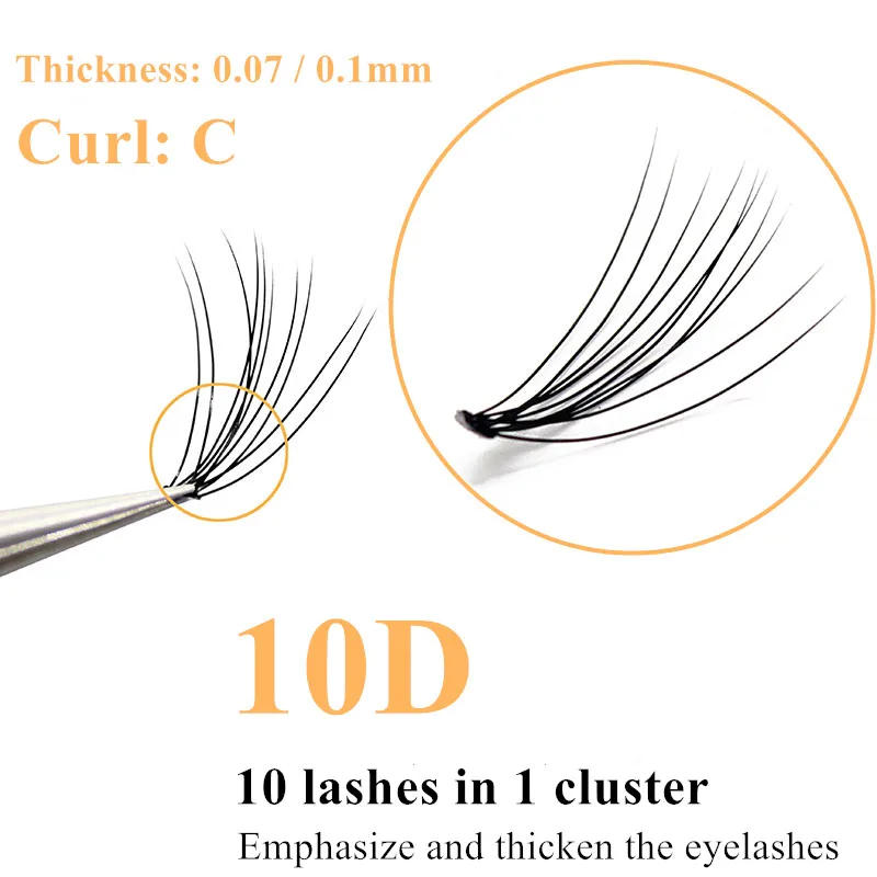 Description Picture 3 of item1 Box/60 Bunches Mink Eyelashes Natural 3D Russian Individual Eyelash extension 10D Eyelash cluster Makeup Tool Lashes Wholesale