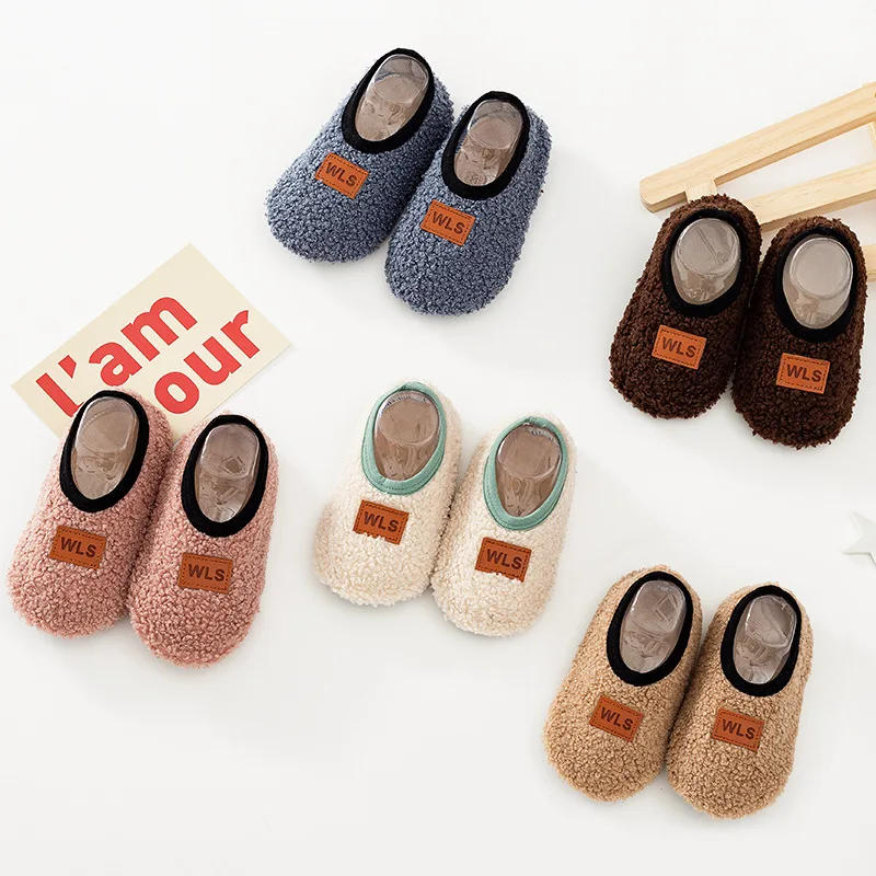 Description Picture 6 of itemWinter Warm Baby Slippers Toddler Plush Floor Sock Shoes Boys Girl Children Soft Anti-slip Walking Shoes Indoor Home Kids Shoes