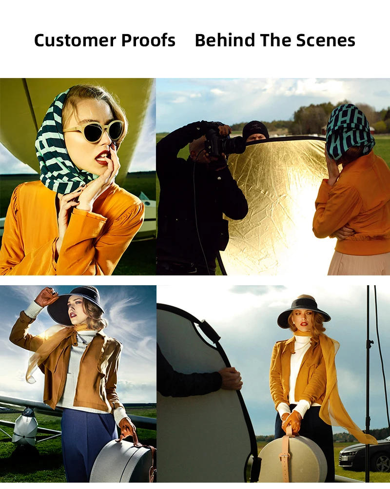 Description Picture 6 of itemSelens Portable 5 in 1 Reflector 60x90cm Oval Round Reflector Photography Accessories Diffuser Photo Studio Kits fotografia 반사판