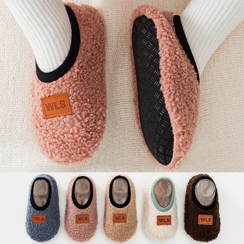 Description Picture 5 of itemWinter Warm Baby Slippers Toddler Plush Floor Sock Shoes Boys Girl Children Soft Anti-slip Walking Shoes Indoor Home Kids Shoes