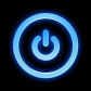 Blue power symbol