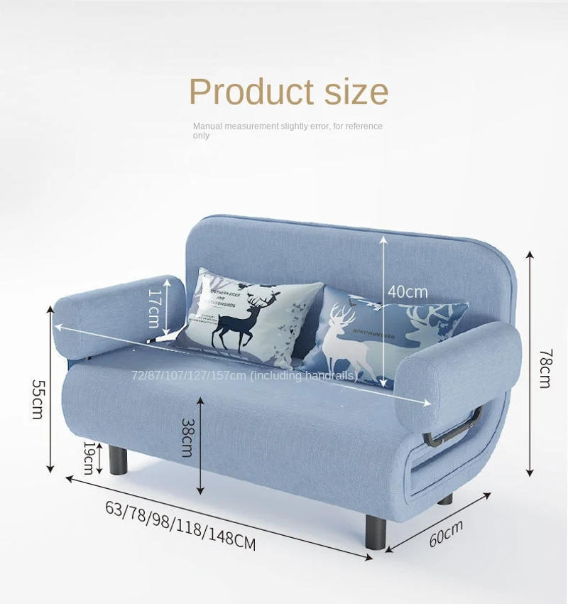 Description Picture 2 of itemX&D Leisure Folding Sofa Foldable Sofa Bed Dual Purpose Multi Purpose Sofa Multi Functional Simple And Fashionable Folding Beds