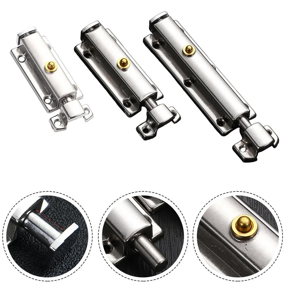 Description Picture 3 of itemSelf-Elastic Latch Button Door Latch Bolt Lock Stainless Steel Spring Bounce Door Window Automatic Sliding Bolt Hardware