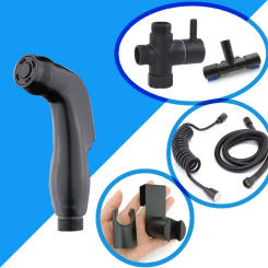 Toilet Spray Gun Bidet self Cleaners wc Bathroom faucet Shower Head Sprinklers Toilets Flushing Sprayer black water hose kit P1