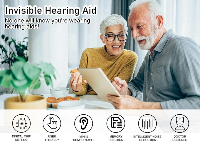 Description Picture 2 of itemDigital Hearing Aid Invisible Hearing Aids For The Elder Seniors With A10 Battery In The Ear Sound Amplifier Audífonos Ear Aid