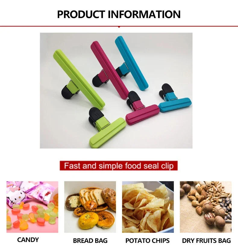 Description Picture 4 of itemPortable Kitchen Storage Food  Travel Plastic Tongs  Snack Seal Sealing Bag Clips Sealer Clamp Storage Tool Kitchen Accessories