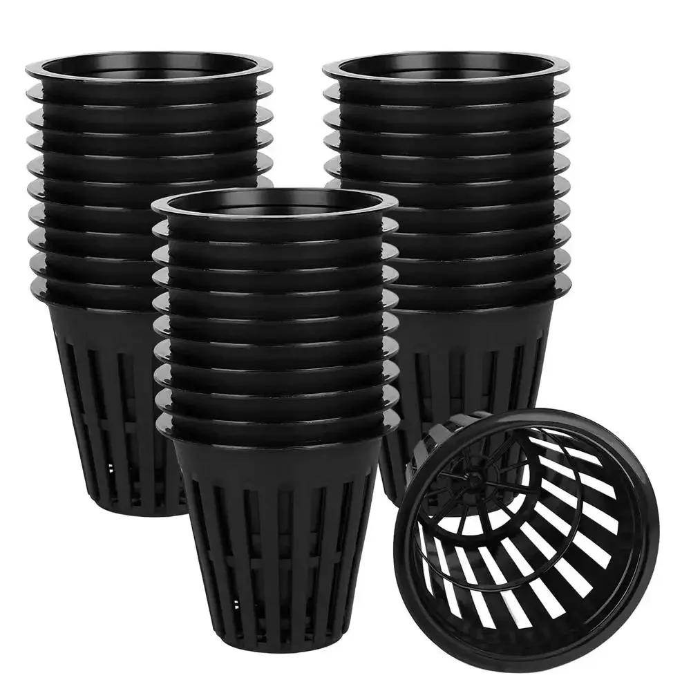 Description Picture 2 of item50/100Pcs 2 Inch Garden Slotted Mesh Net Cups Round Net Cups Pots for Hydroponics Slotted Mesh Garden Grown Netted Baskets