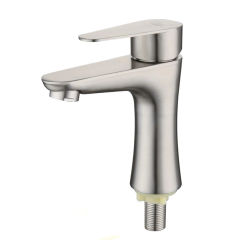 Basin Faucet 304 Stainless Steel Cold Water Tap Single Lever Faucet Bathroom Washbasin Toilet Deck Mounted Sink Water Taps