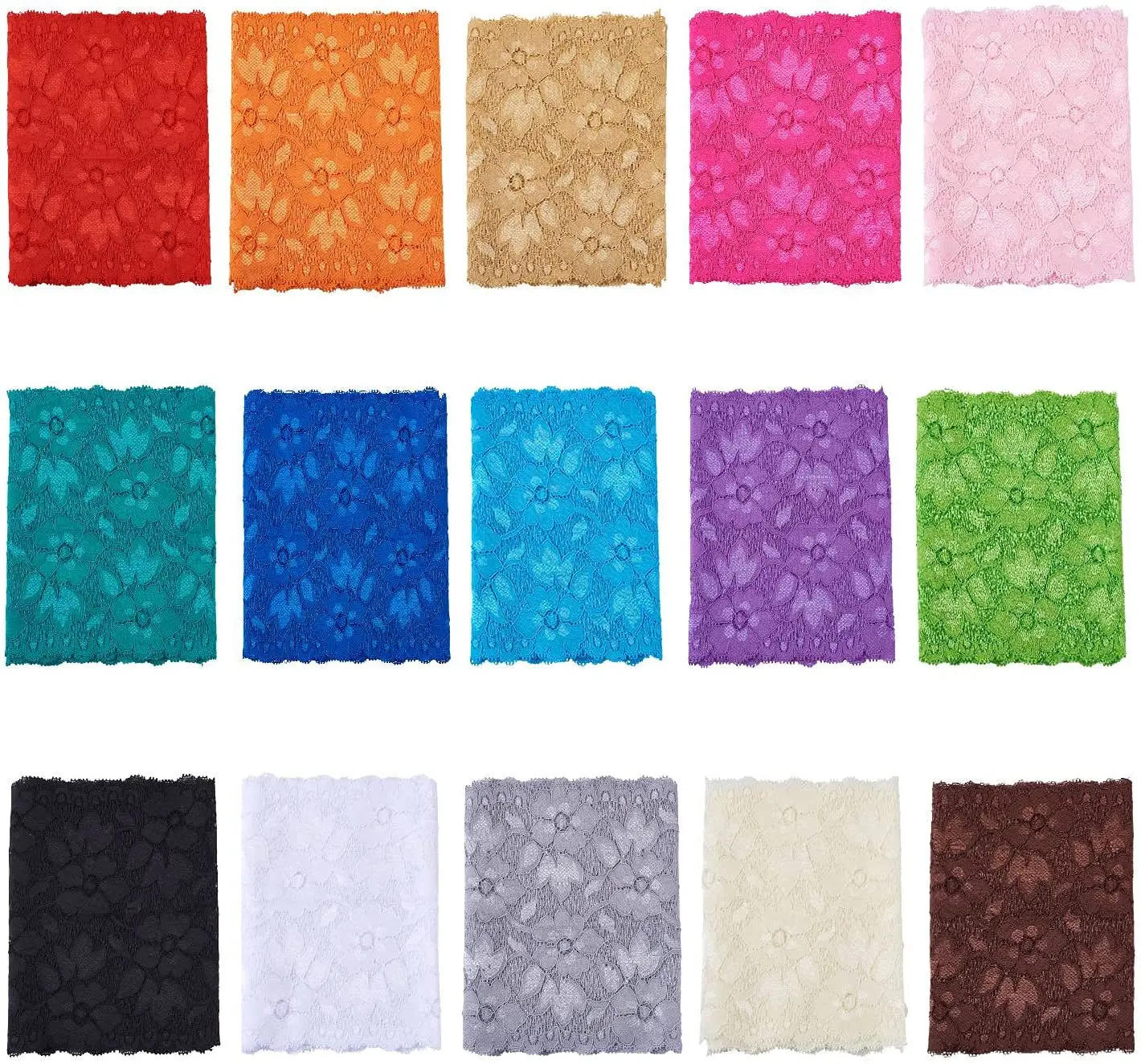 Description Picture 3 of item2Meters/Lot 16CM Elastic Stretchy Spandex Floral Embroidered Lace Ribbon DIY Apparel Sewing & Fabric Handmade Crafts Material