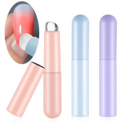 Nail Art Brushes Silicone Nail Brush with Cap Picking Dotting Gradient Pen Reusable Beveled Head Nail Ombre Brush Manicure Tools