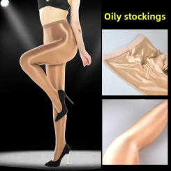 Stage Oil Light Socks Perform Oil Light Pantyhose Reflective Stockings Oil Bright Glittering Socks Tights for Women Skirt Sissy